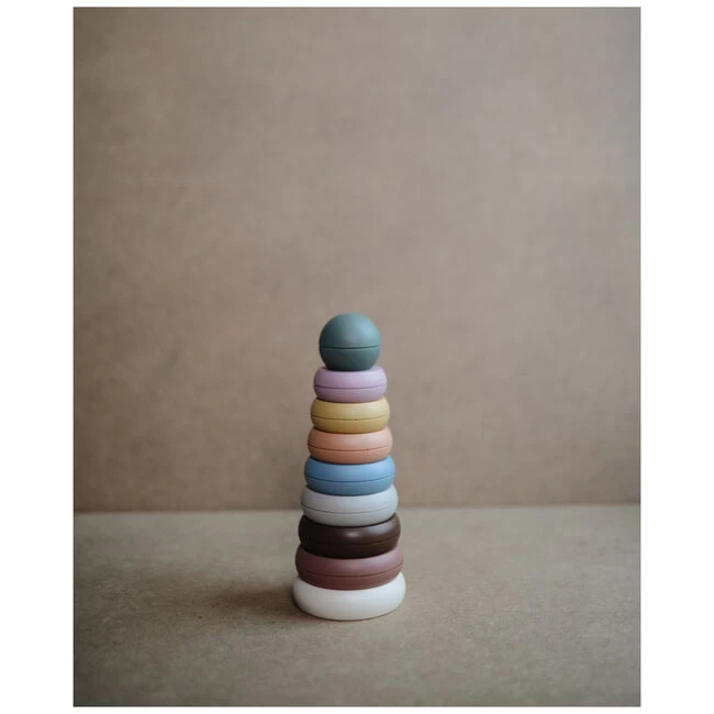 Mushie Ring Stapeltoren 8-delig 4 Mushie Ring Stapeltoren 8-delig - Afbeelding 2