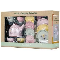 Little Dutch Tinnen Theeservies Flowers & Butterflies - 13-delig -Slim Spelen & Leren 143709 1437090055